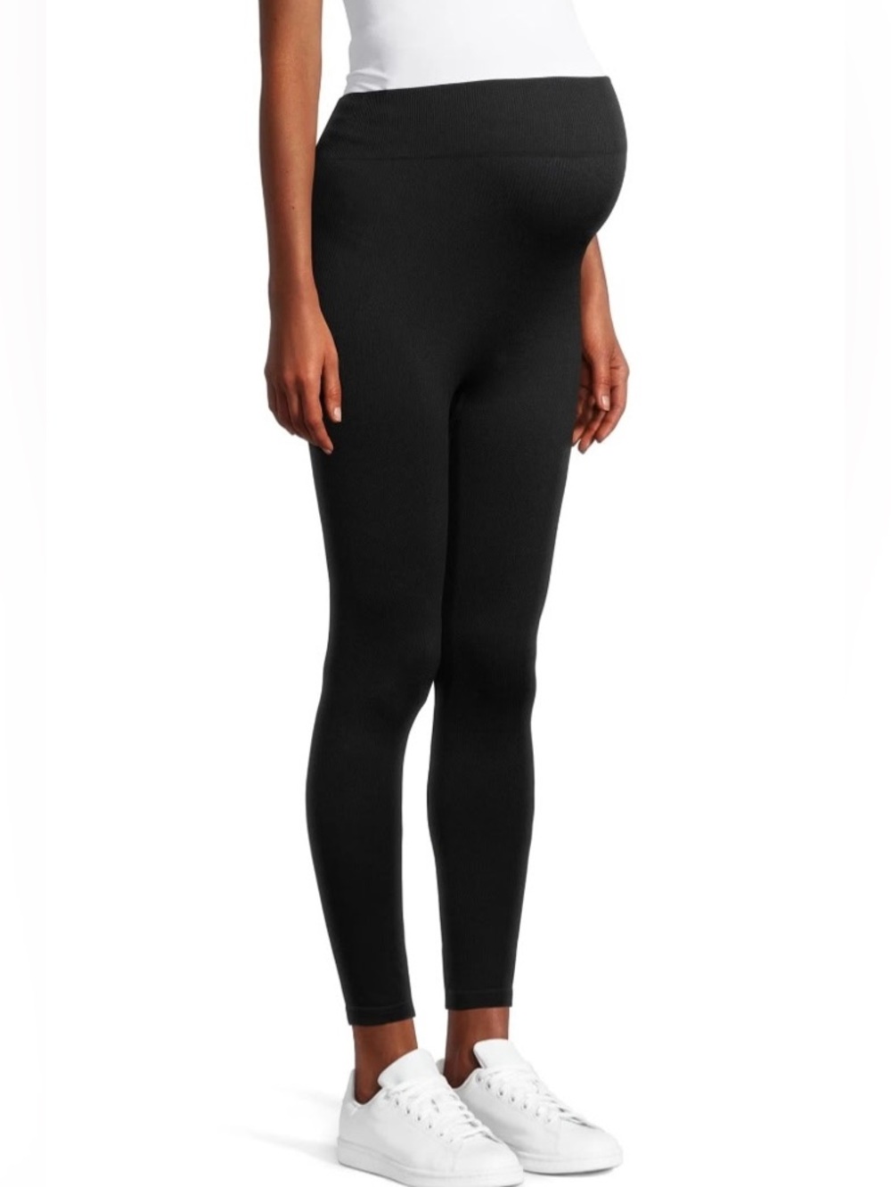Time and Tru Black Maternity Leggings With Comfort Belly Band